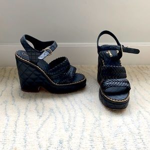 Chanel quilted Wedges size 36.5